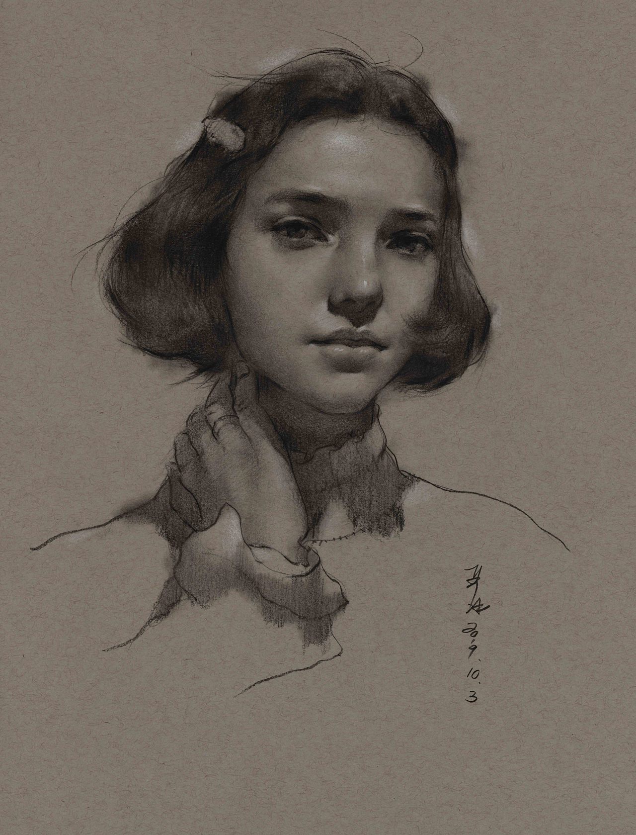 近期的一些素描肖像画