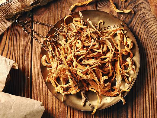 聚真宝堂滋补原材料虫草花摄影