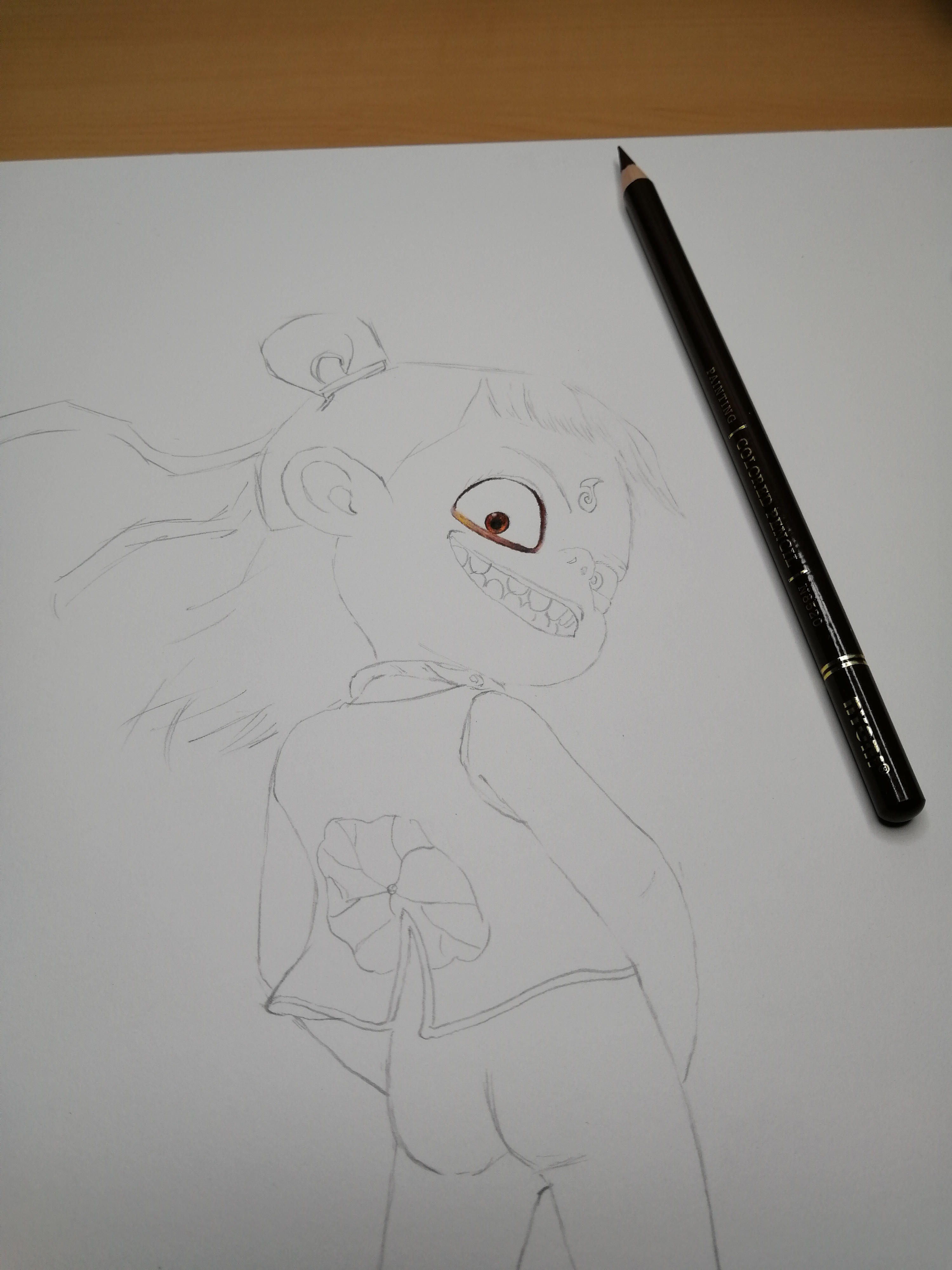 [彩铅画] 手绘哪吒闹海