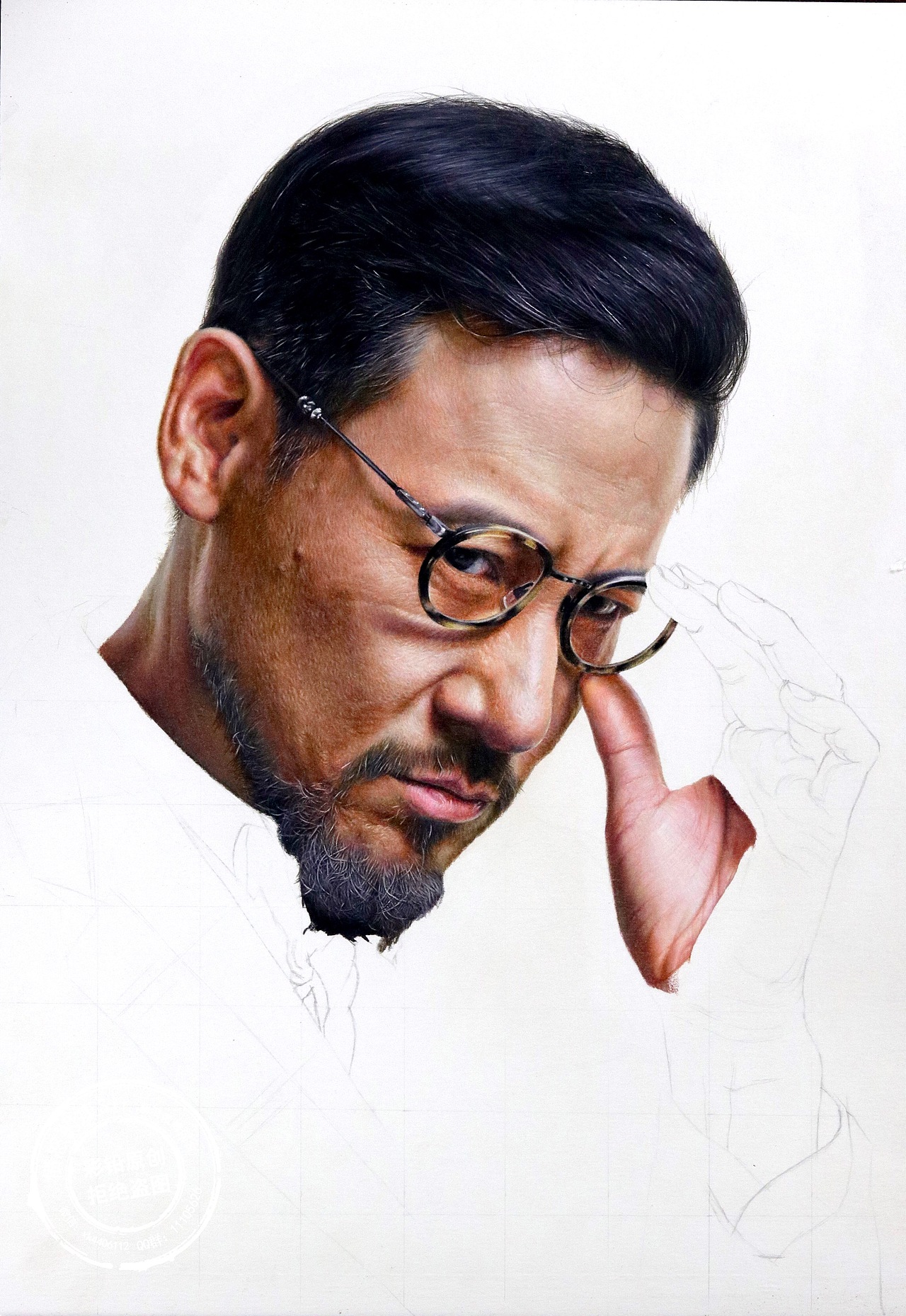 彩铅画张学友影视角色