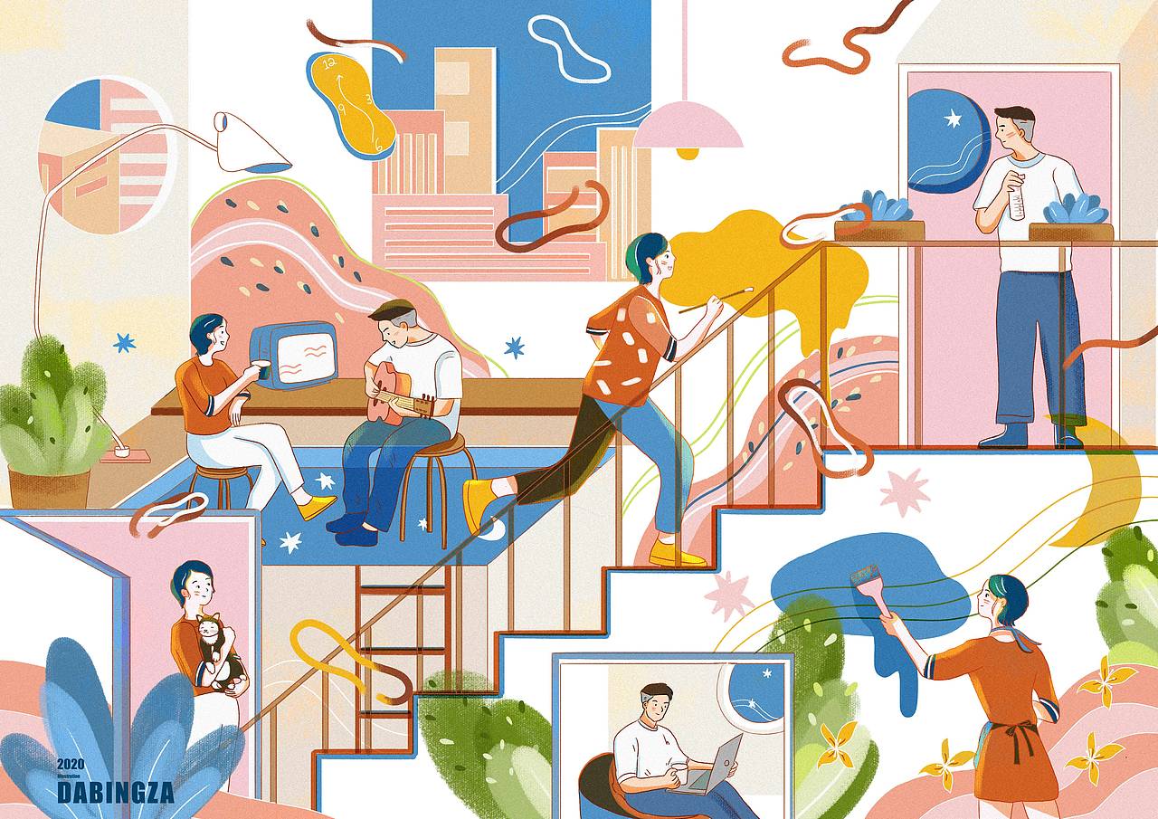 借着大黄6月盖楼的活动,我的这一层算是初见以后的集体生活了。有主题的活动感觉很适合自己,也很快能找到灵感。每次自由创作的时候都在不知道画什么的阶段卡住。