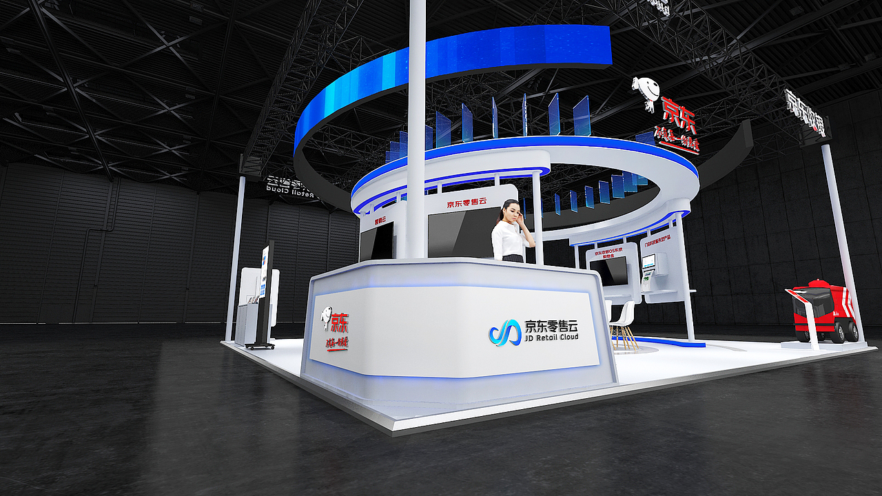 4开口展台展位科技风零售业展览会