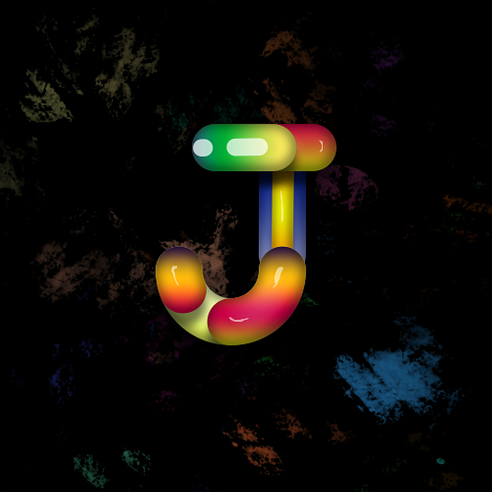 彩虹玻璃糖果字母