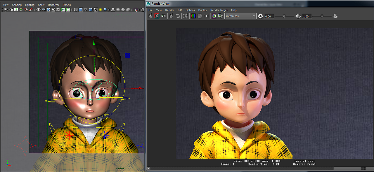 卡通人物 动画人物  maya模型 建模 卡通女孩三维卡通形象设计 业动漫
