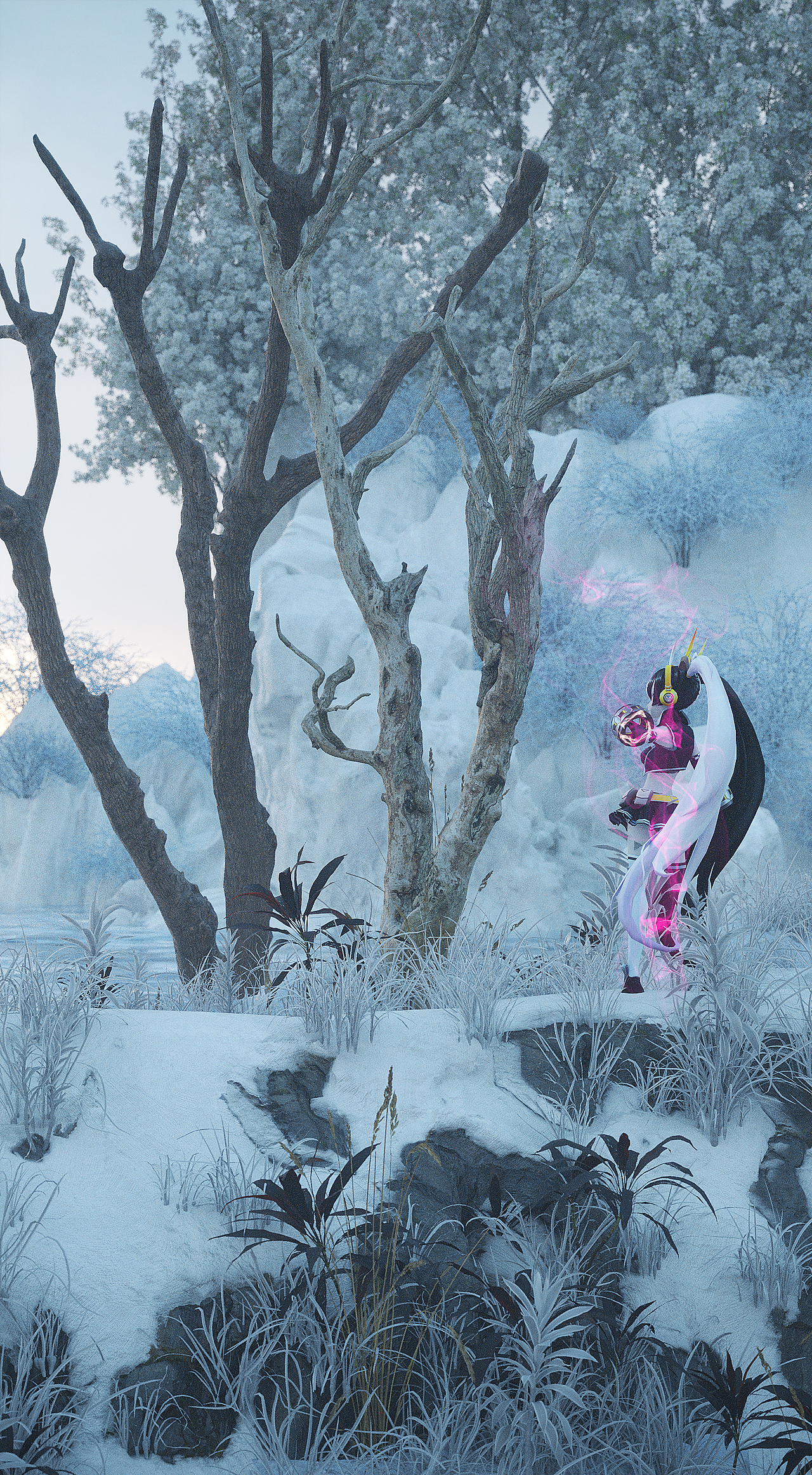 CG 《寒夜孤雪》（图ZMjg3MDgzNDQ4） - 其他空间 - 站酷设计师IF艺术原创素材 - 站酷ZCOOL