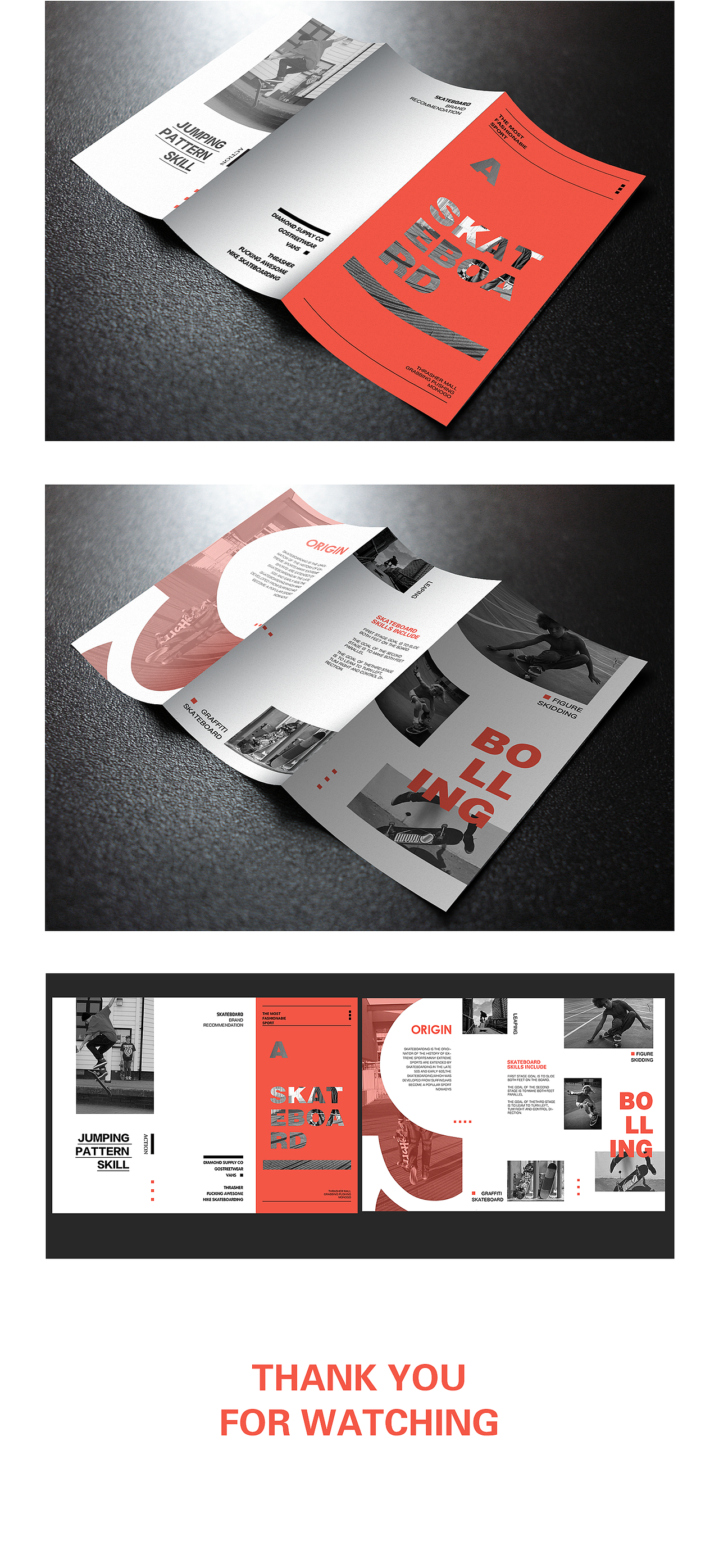 欧美排版三折页——滑板