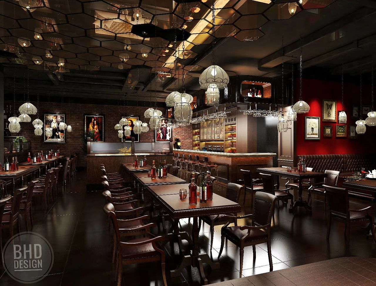 贵阳I'M HERE 美式酒馆 /BHD出品（图ZMjQzNDcxNTA4） - 家装设计 - 站酷设计师山合商业空间设计原创素材 - 站酷ZCOOL