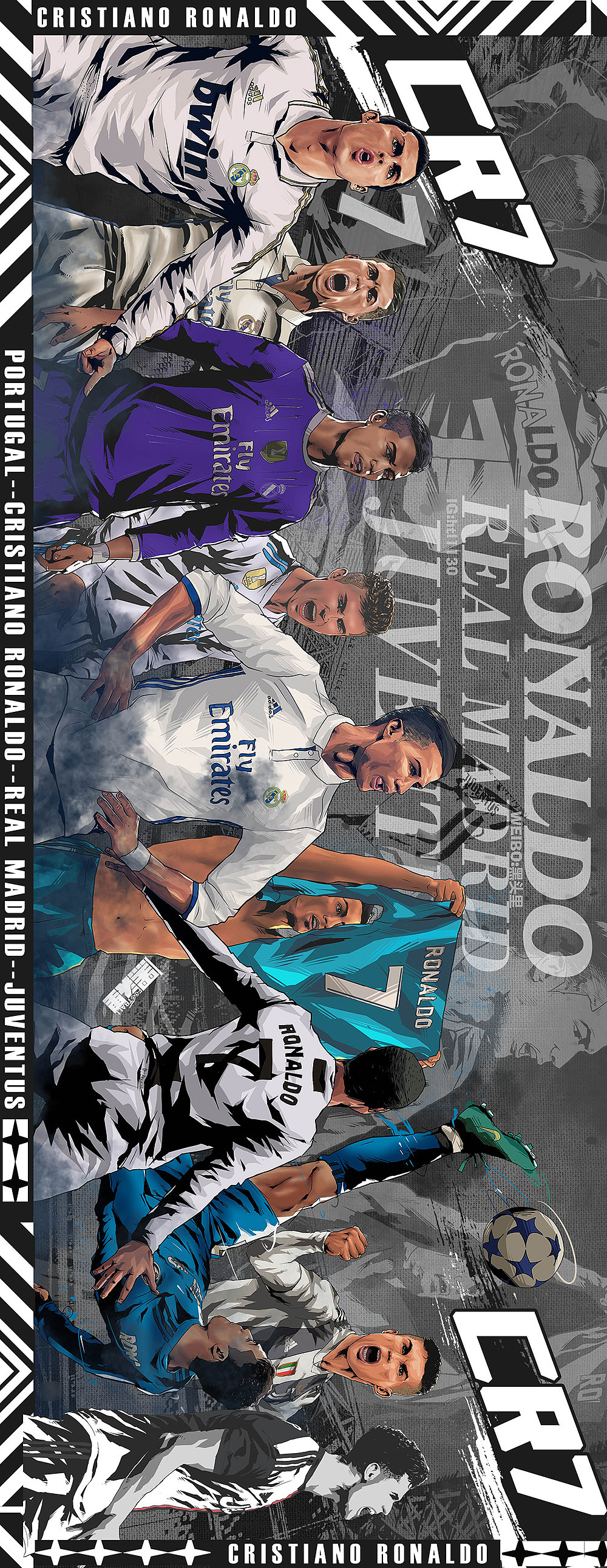 美漫足球插画——c罗插画汇总