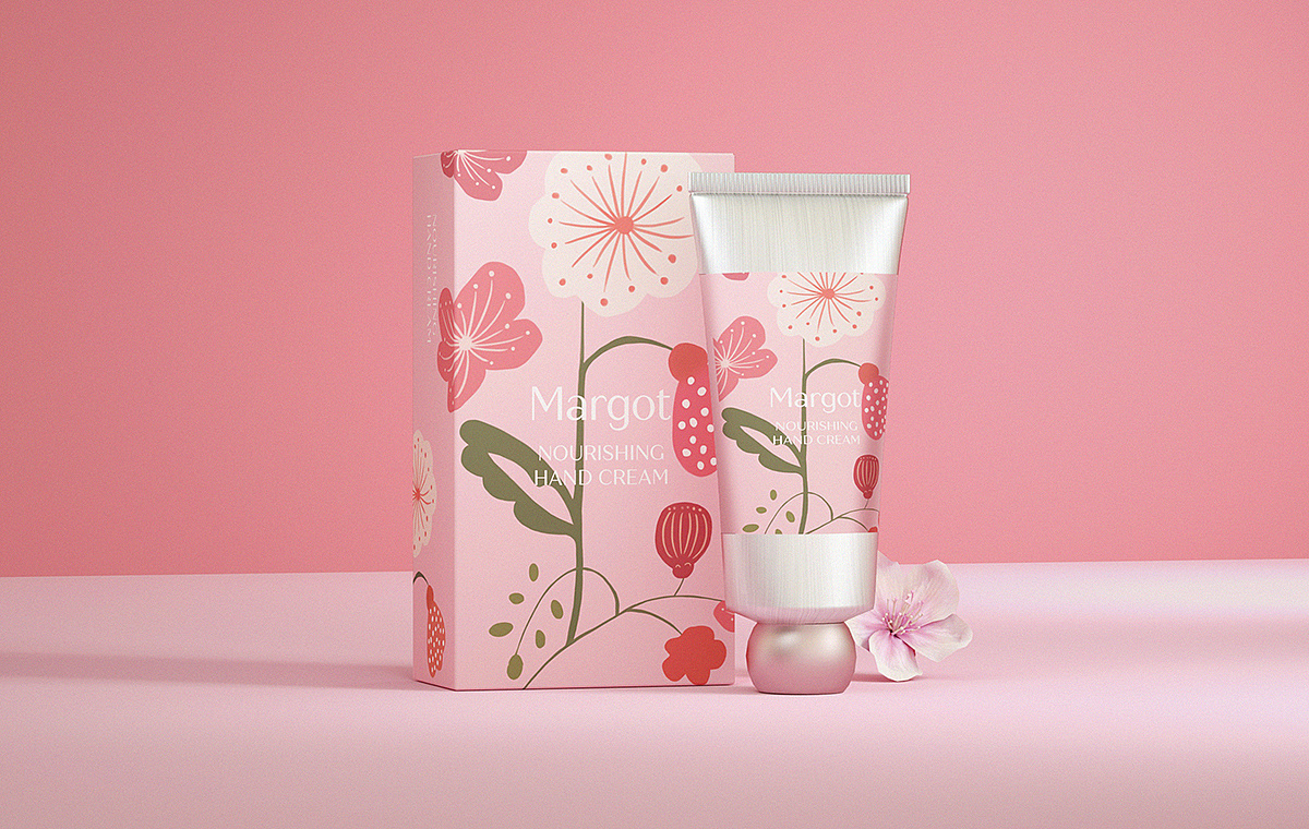margot樱花护手霜包装设计 | 紫安钰|平面|包装|紫安钰 - 原创作品