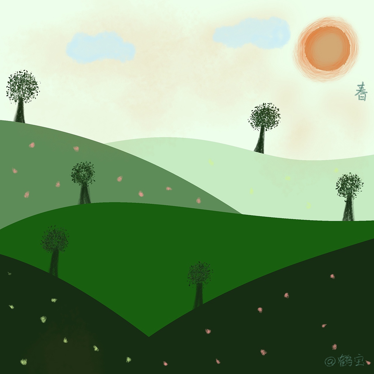 四季——涂涂画画鹤宝