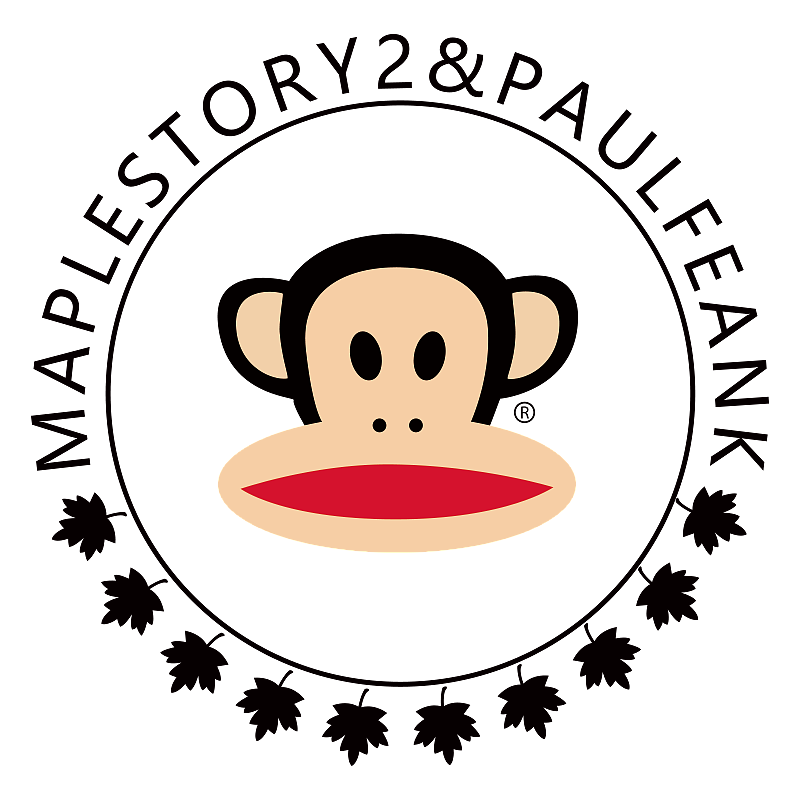 衣服logo基本保留原先大嘴猴的logo形象,添加冒险岛中枫叶元素与