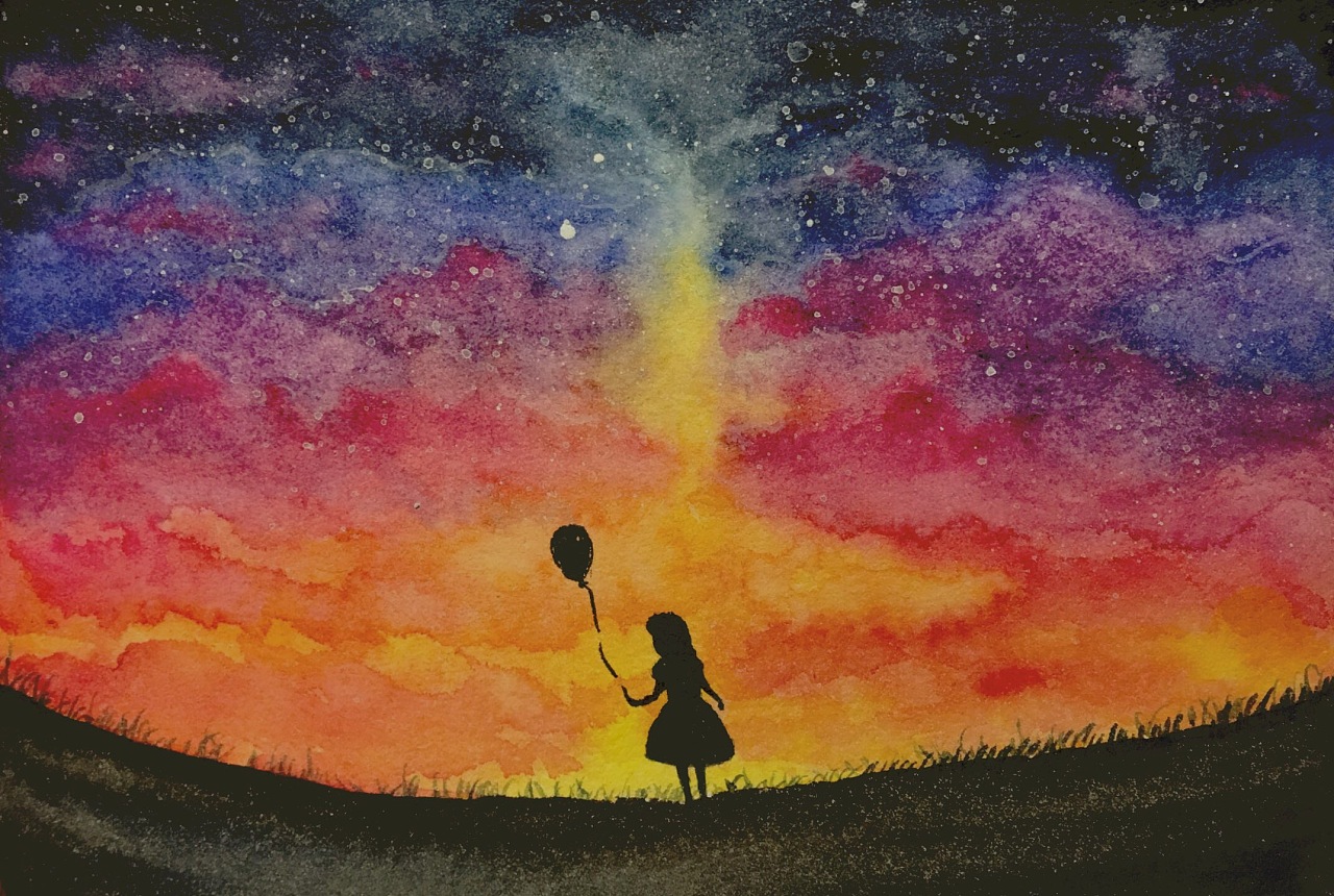 水彩天空