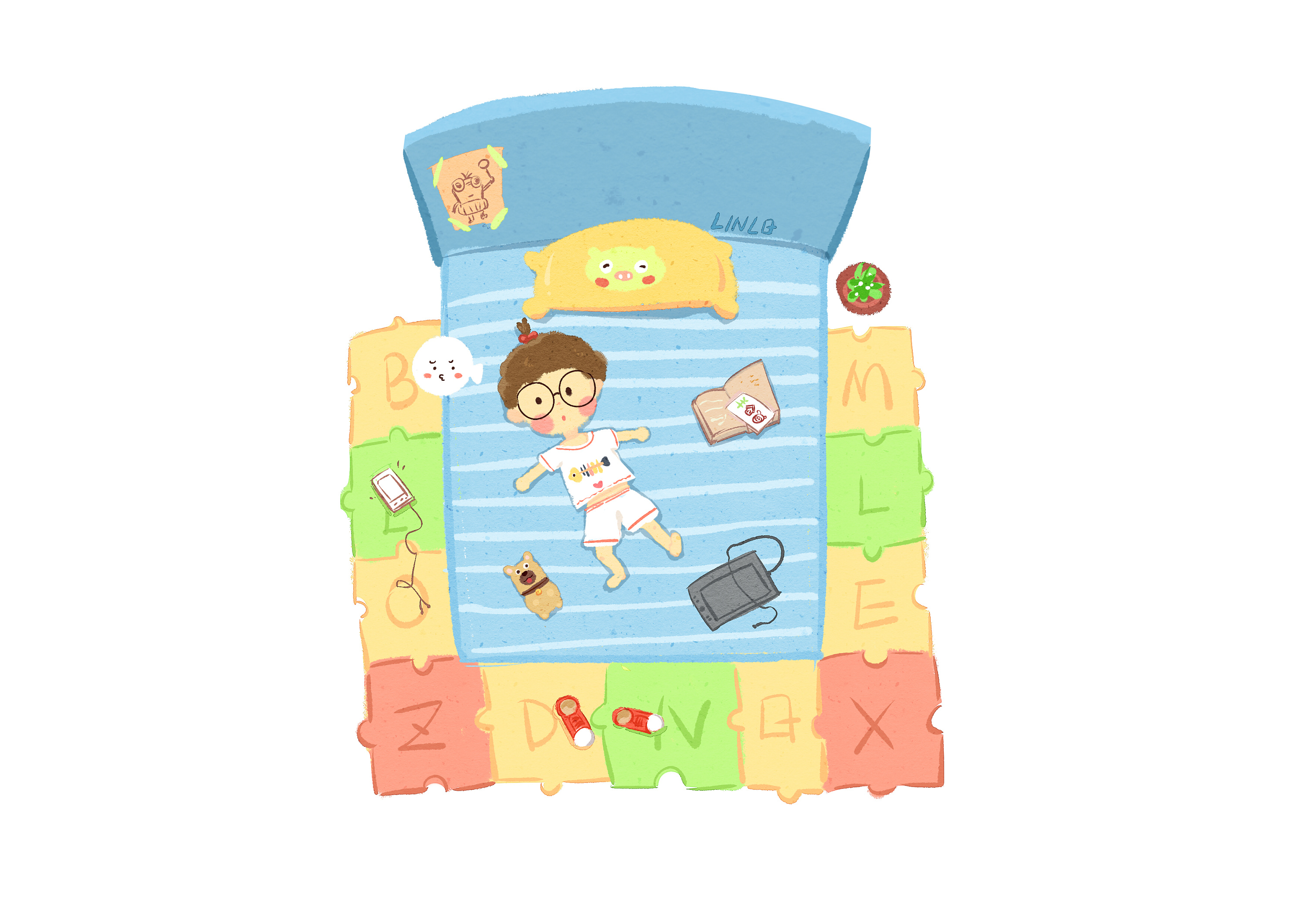 我是一张床|插画|涂鸦/潮流|linlq嘿呀 - 原创作品 - 站酷 (zcool)