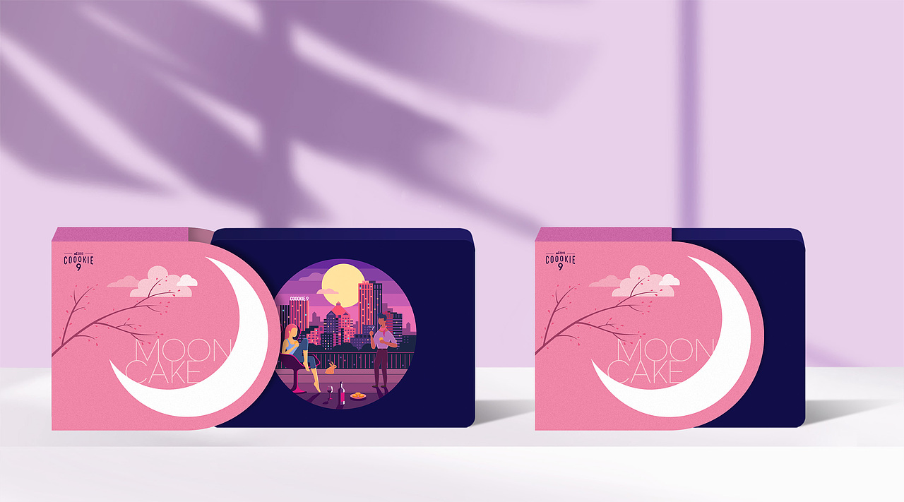 月饼盒包装插画