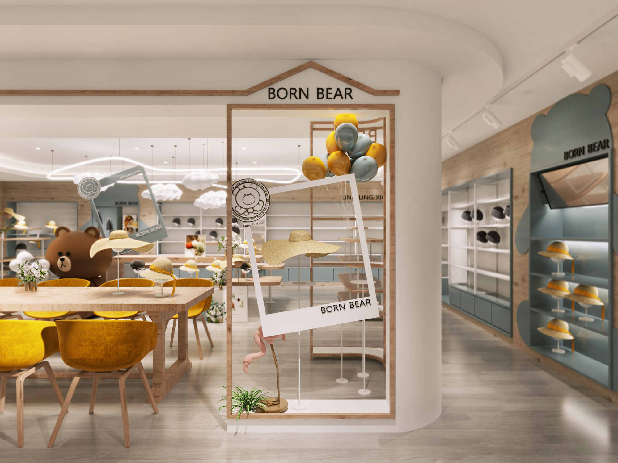 零龄熊帽子样品展示厅