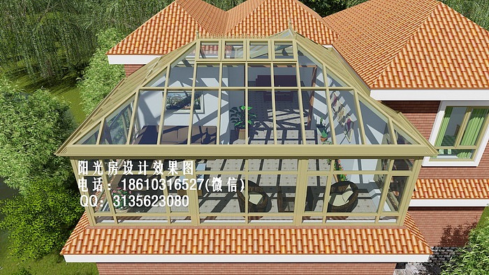 D0800别墅阳光房设计效果图（幅）