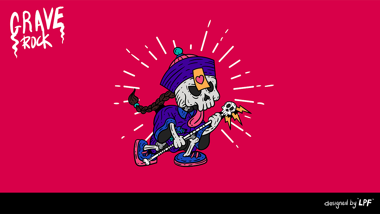 Rock N'Roll On The Grave 徽章视觉设计（图ZMjQ1NDQ0MjI4） - 生活用品 - 站酷设计师Pafenlee原创素材 - 站酷ZCOOL