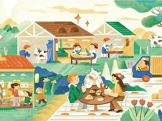 儿童绘本插画【奶酪的生产】