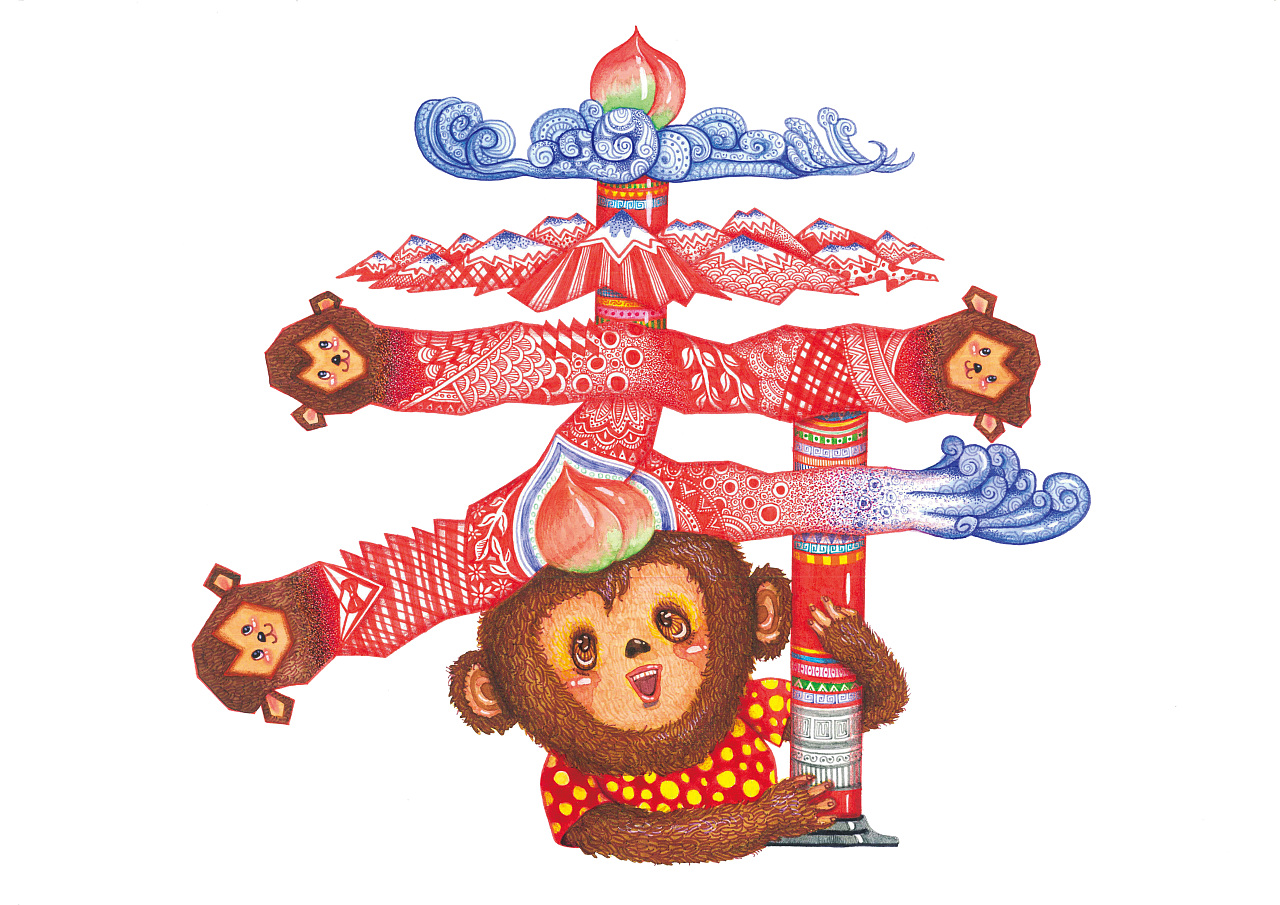 猴趣吉祥－猴年形象设计|插画|商业插画|Howie豪仔 - 原创作品 - 站酷 (ZCOOL)
