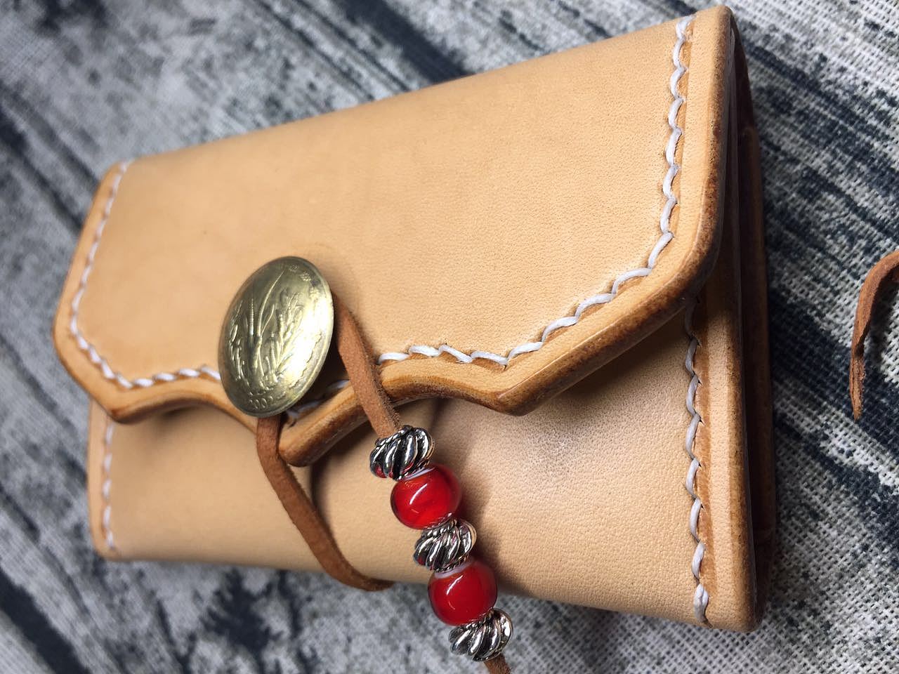 FV.handmade日式 纯手工钥匙包 意大利gvt原色皮料