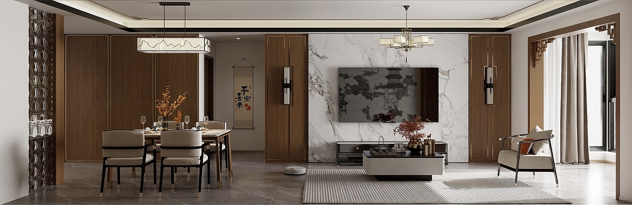 现代➕中式元素设计（图ZMzc0MTAzOTE2） - 家装设计 - 站酷设计师小舍建筑设计服务原创素材 - 站酷ZCOOL