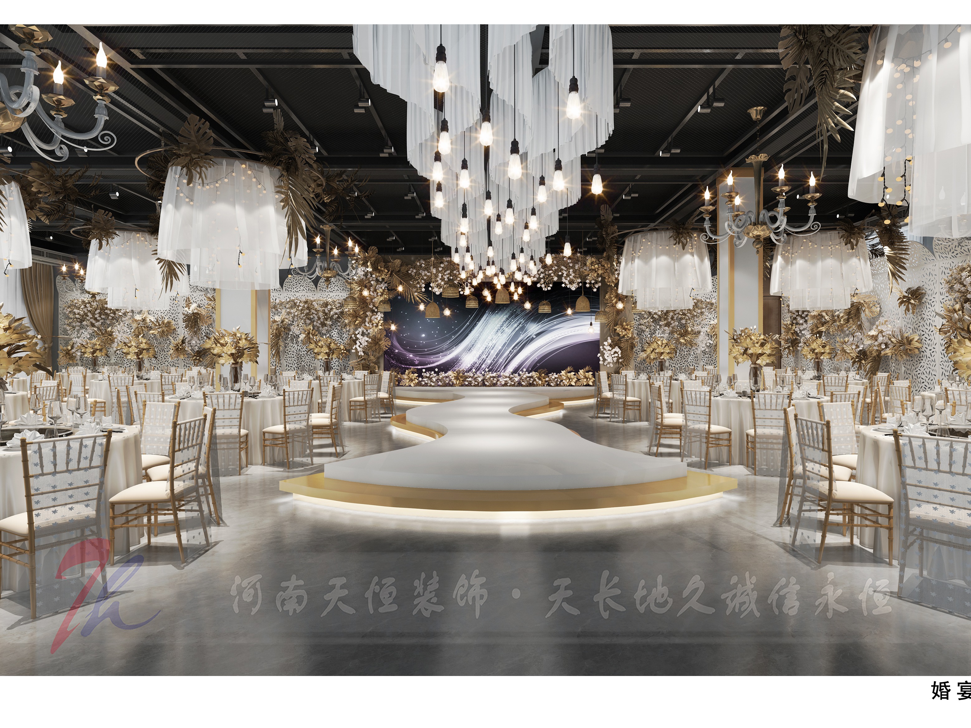 周口酒店装修设计比较郑州鸿禧堂宴会酒店设计案例