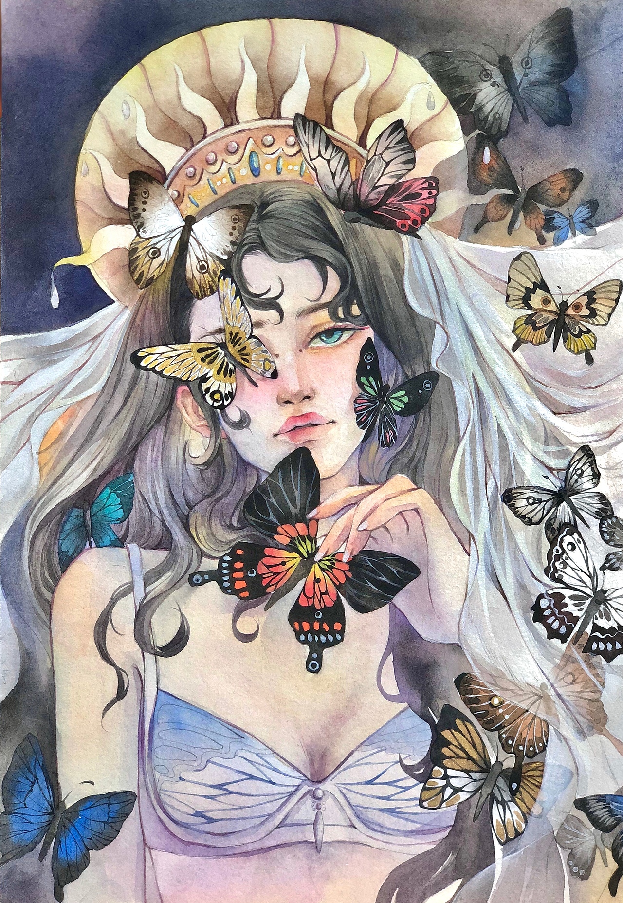 手绘蝴蝶精？（图ZMjQ5NDYwMzgw） - 创作习作 - 站酷设计师红耳环姑孃儿原创素材 - 站酷ZCOOL