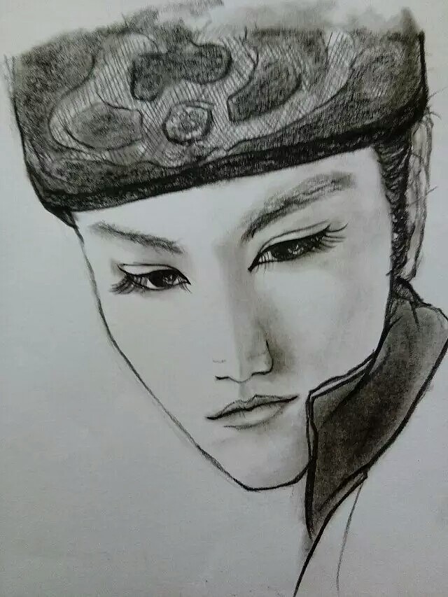 人物画，黑白,手绘，头像（图ZNjk4Mzg1NzY=） - 创作习作 - 站酷设计师一一yiyi原创素材 - 站酷ZCOOL