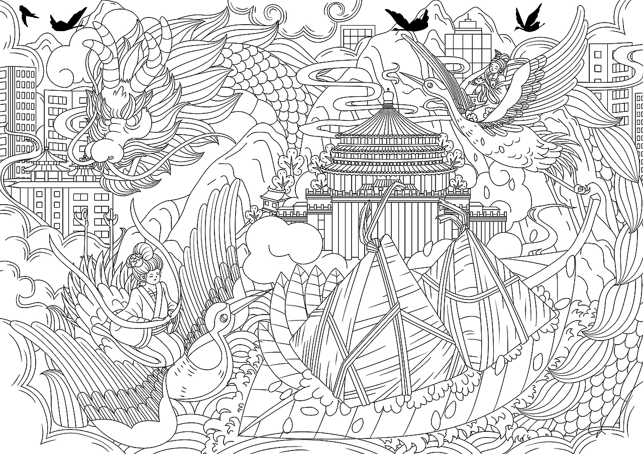 重慶-裹蒸粽——國風(fēng)插畫及包裝（圖ZMjQ4NTUzMDIw） - 商業(yè)插畫 - 站酷設(shè)計師菜花妖妖原創(chuàng)素材 - 站酷ZCOOL