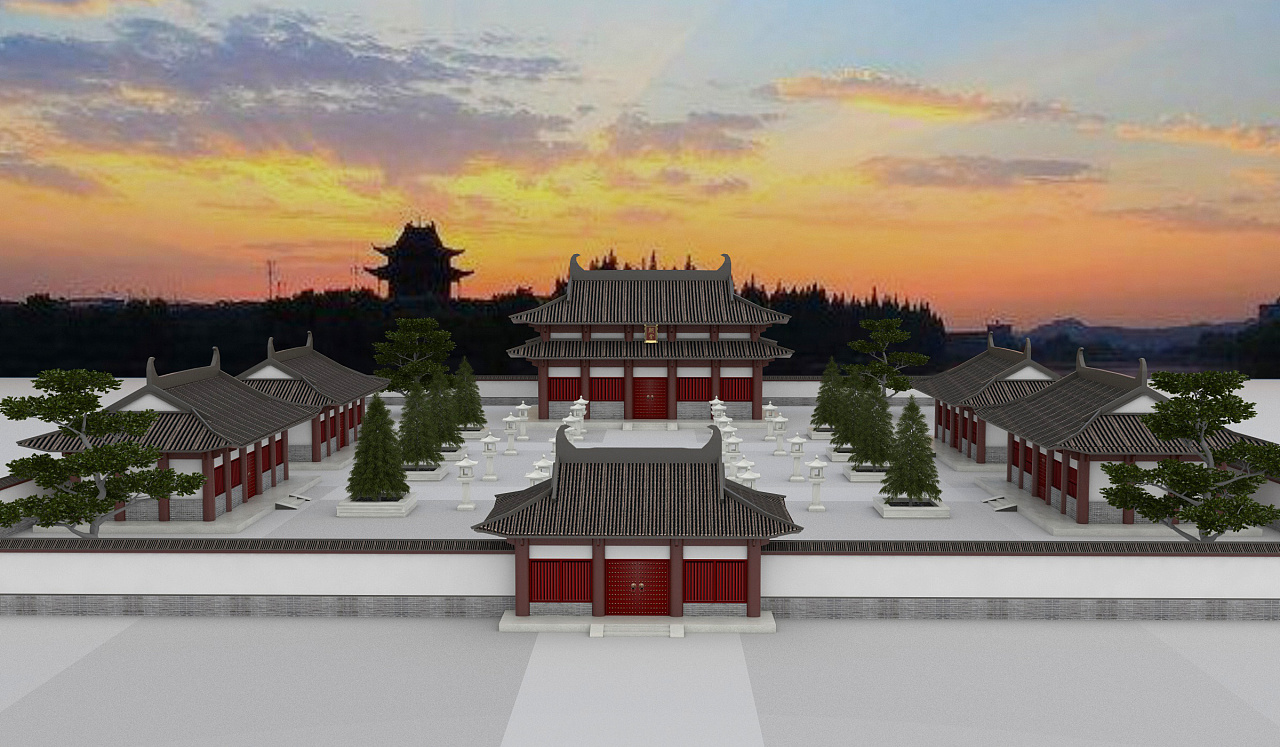 唐代院落想象复原cinema4dvray