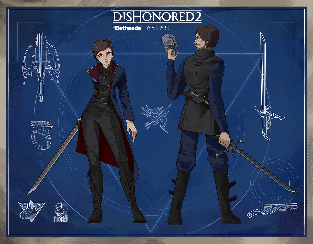 耻辱2 艾米丽和她的爸爸 仿设计图练习（图ZMTg4MDc3MTMy） - 创作习作 - 站酷设计师神奇青蛙王原创素材 - 站酷ZCOOL