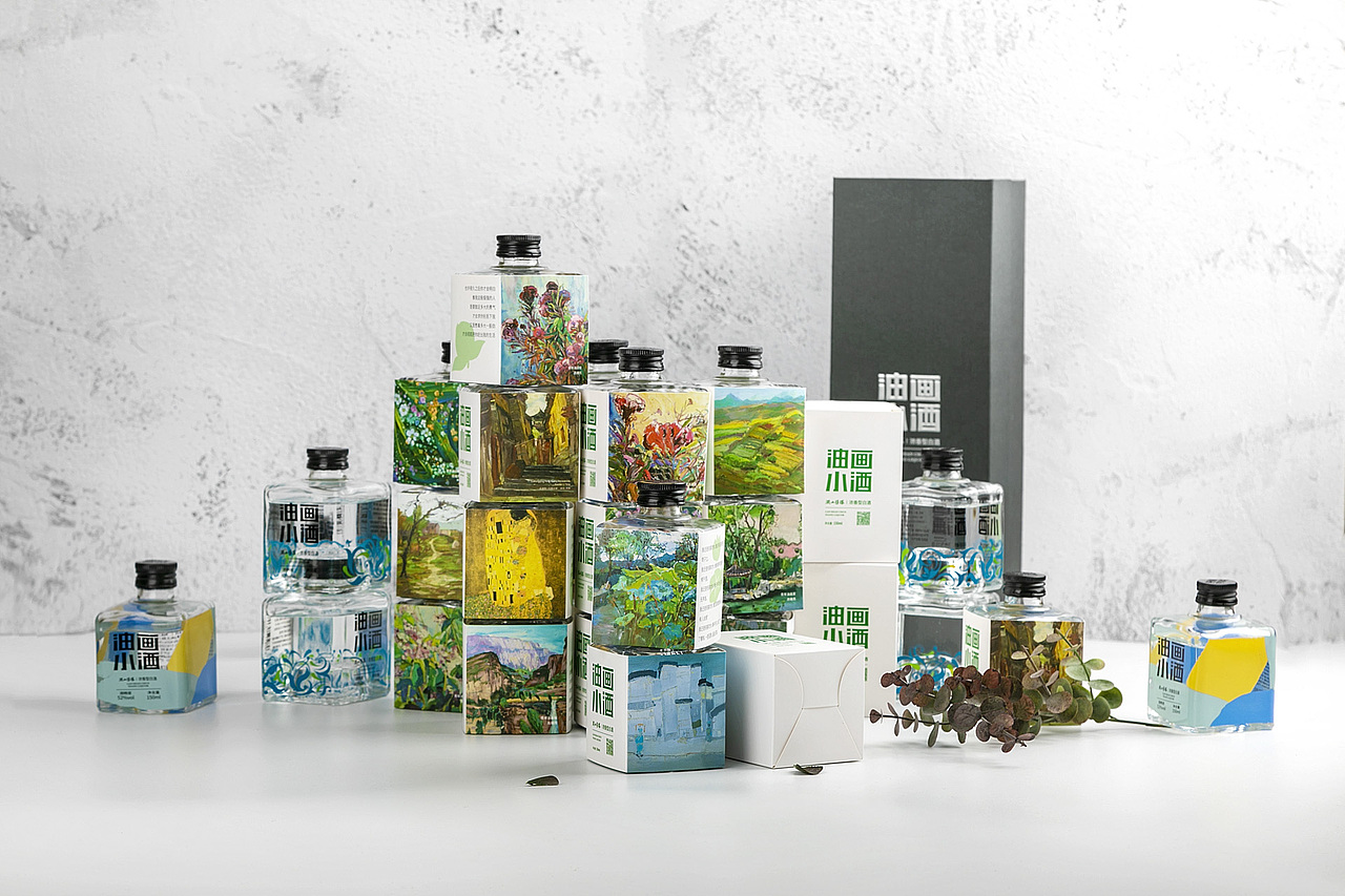 油画小酒产品照