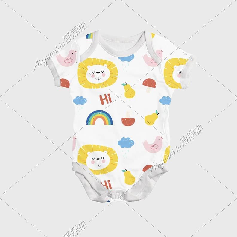 童趣小狮子花型设计