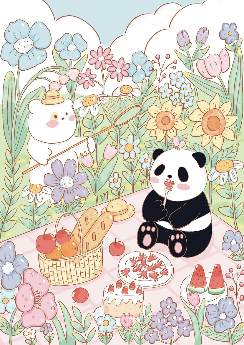 啊呜与饭团的美好生活（图ZMzQ5NTg1NjEy） - 儿童插画 - 站酷设计师冰糖心啊_原创素材 - 站酷ZCOOL