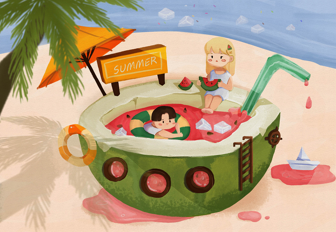 夏天|插画|儿童插画|沈佳倩 - 原创作品 - 站酷 (zcool)