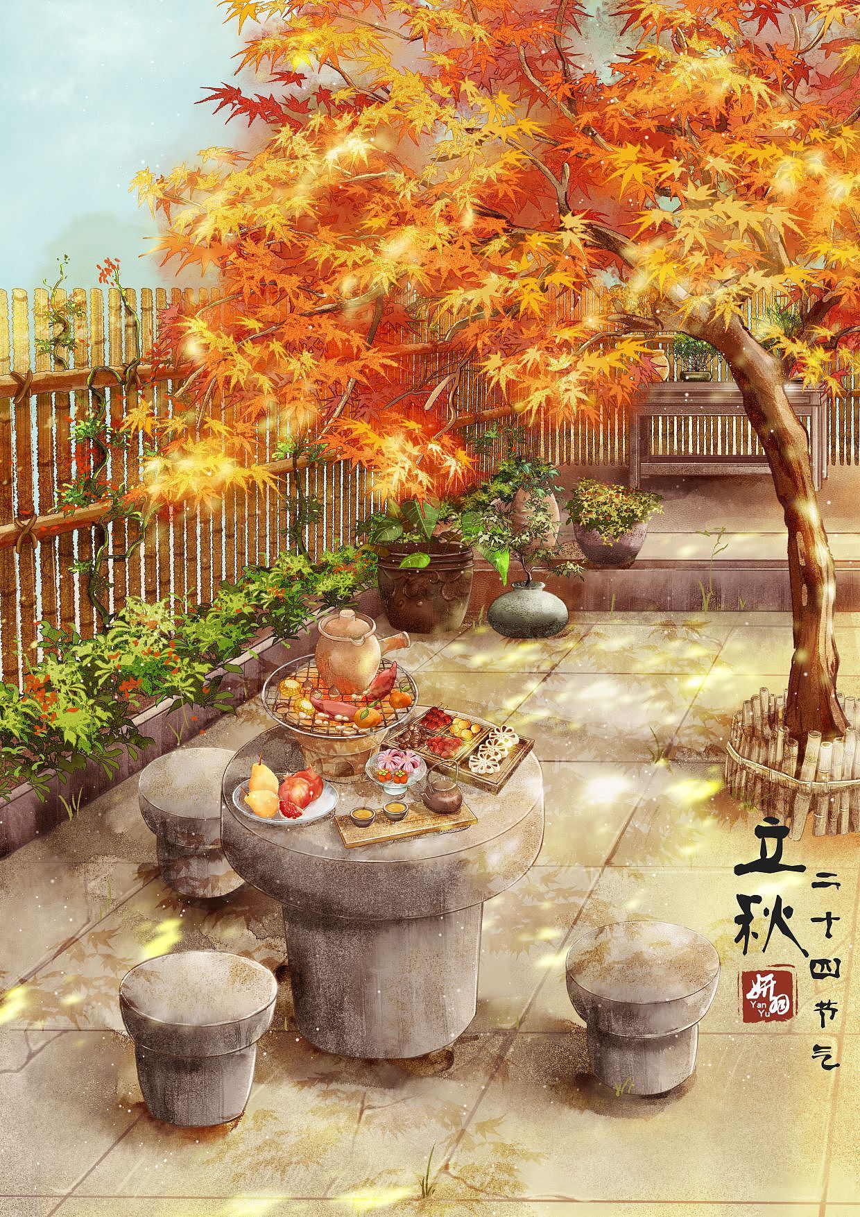 二十四节气-秋日节气（图ZMzU0MDAwMDMy） - 商业插画 - 站酷设计师妍羽YanYu原创素材 - 站酷ZCOOL