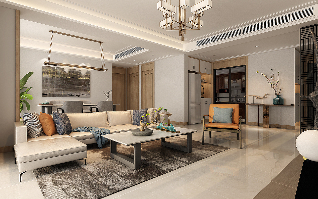 万泰装饰万达文旅城新中式装修设计