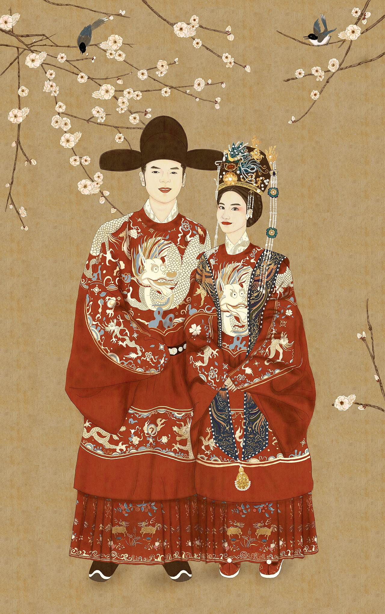 囍·佳偶天成（图ZMjc1NjY0NjU2） - 艺术插画 - 站酷设计师野苋原创素材 - 站酷ZCOOL