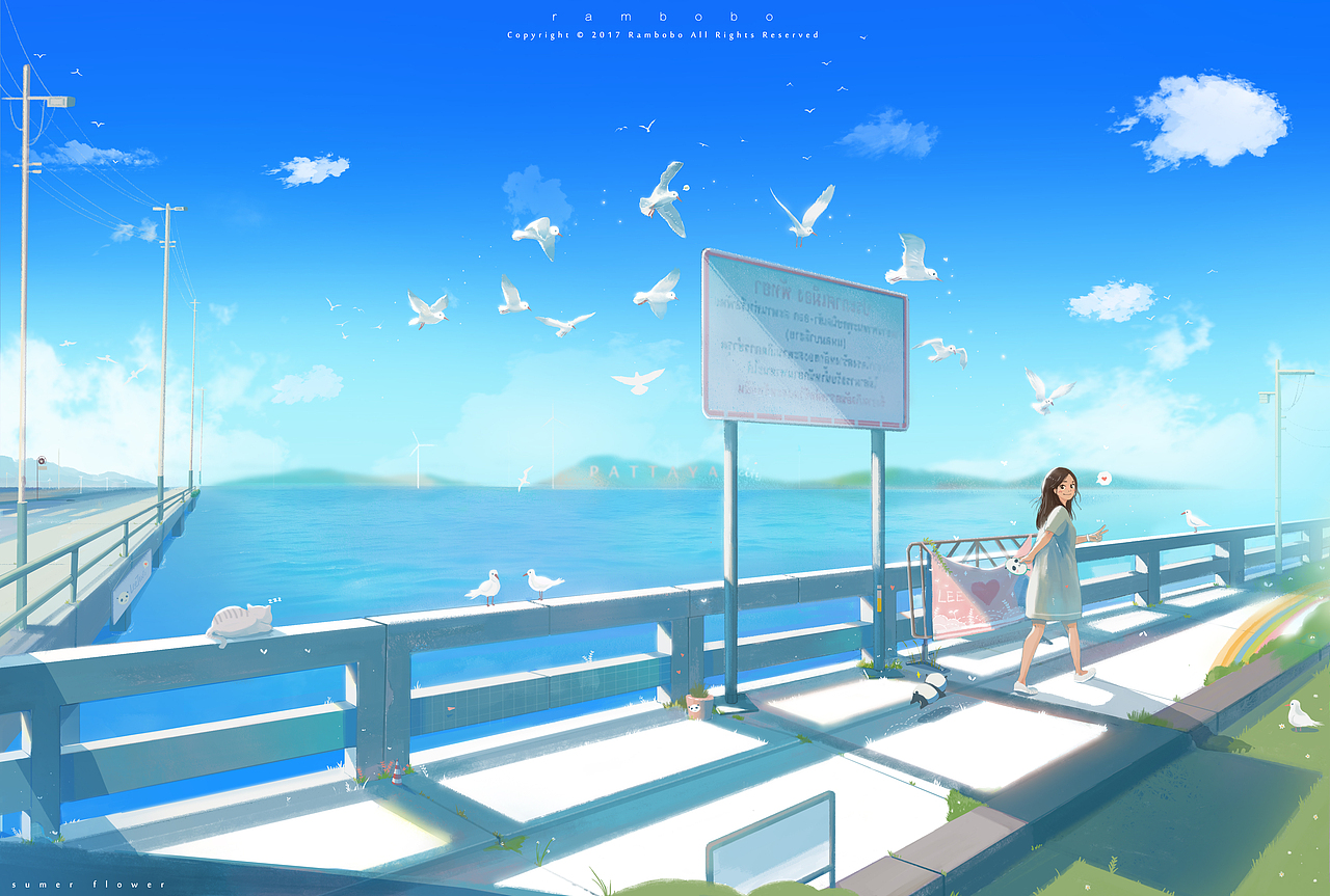 Pattaya morning（图ZOTY5MDIzNDA=） - 商业插画 - 站酷设计师rambobo666原创素材 - 站酷ZCOOL