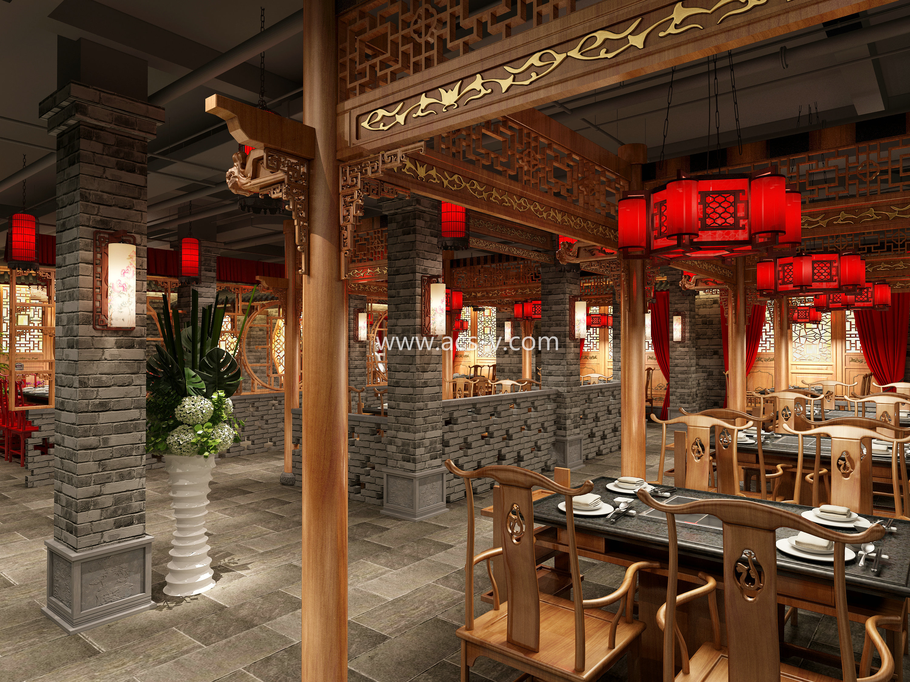 经典的传统中式艺术---川西坝子连锁火锅店设计
