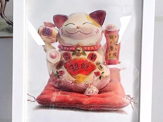 【寻鹿绘馆】教你画一只彩铅招财猫，欢欢喜喜迎财神