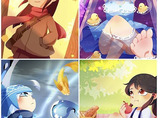 四张小孩人物壁纸（个人主页-ZNjI0ODIzNjA=） - 儿童插画 - 站酷设计师水描画青原创素材 - 站酷ZCOOL