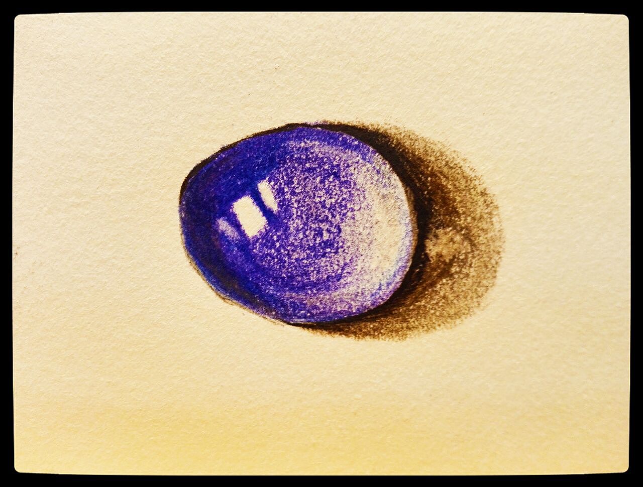 水滴蓝宝石彩铅插画