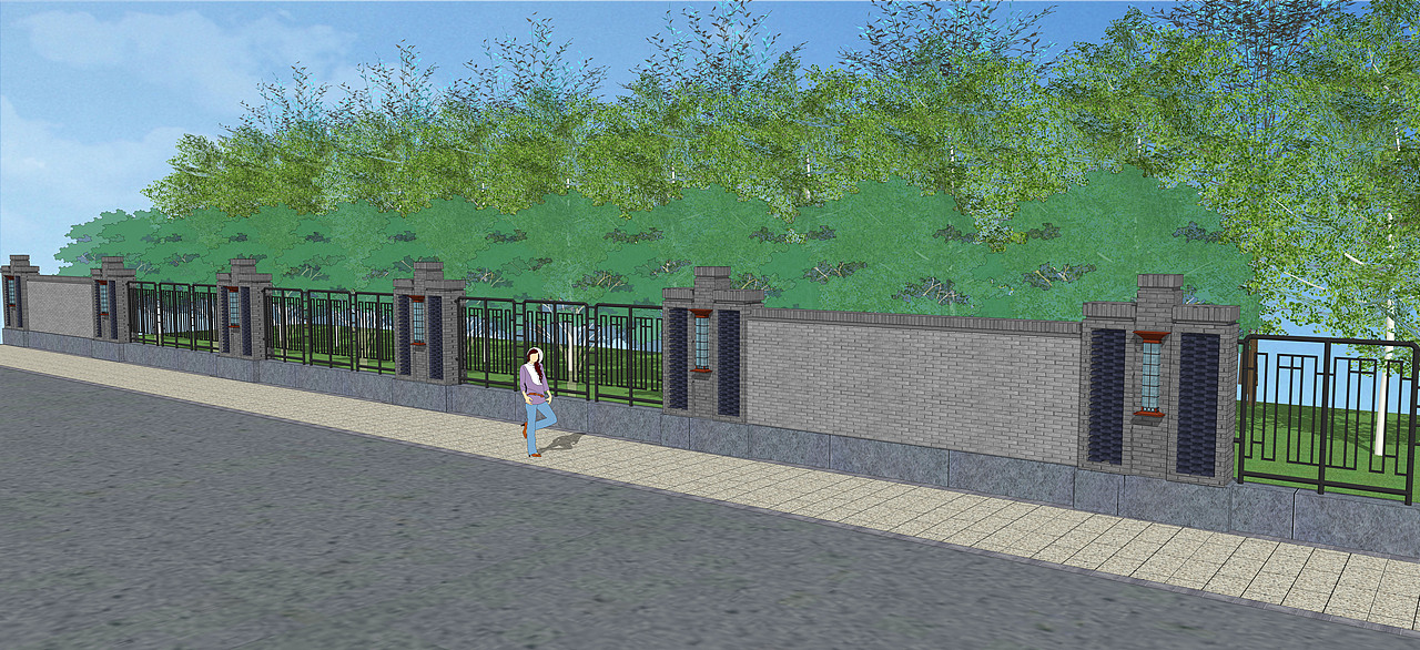 围墙一组（图ZNDY0NzU4OTI=） - 景观设计 - 站酷设计师糯米米米原创素材 - 站酷ZCOOL