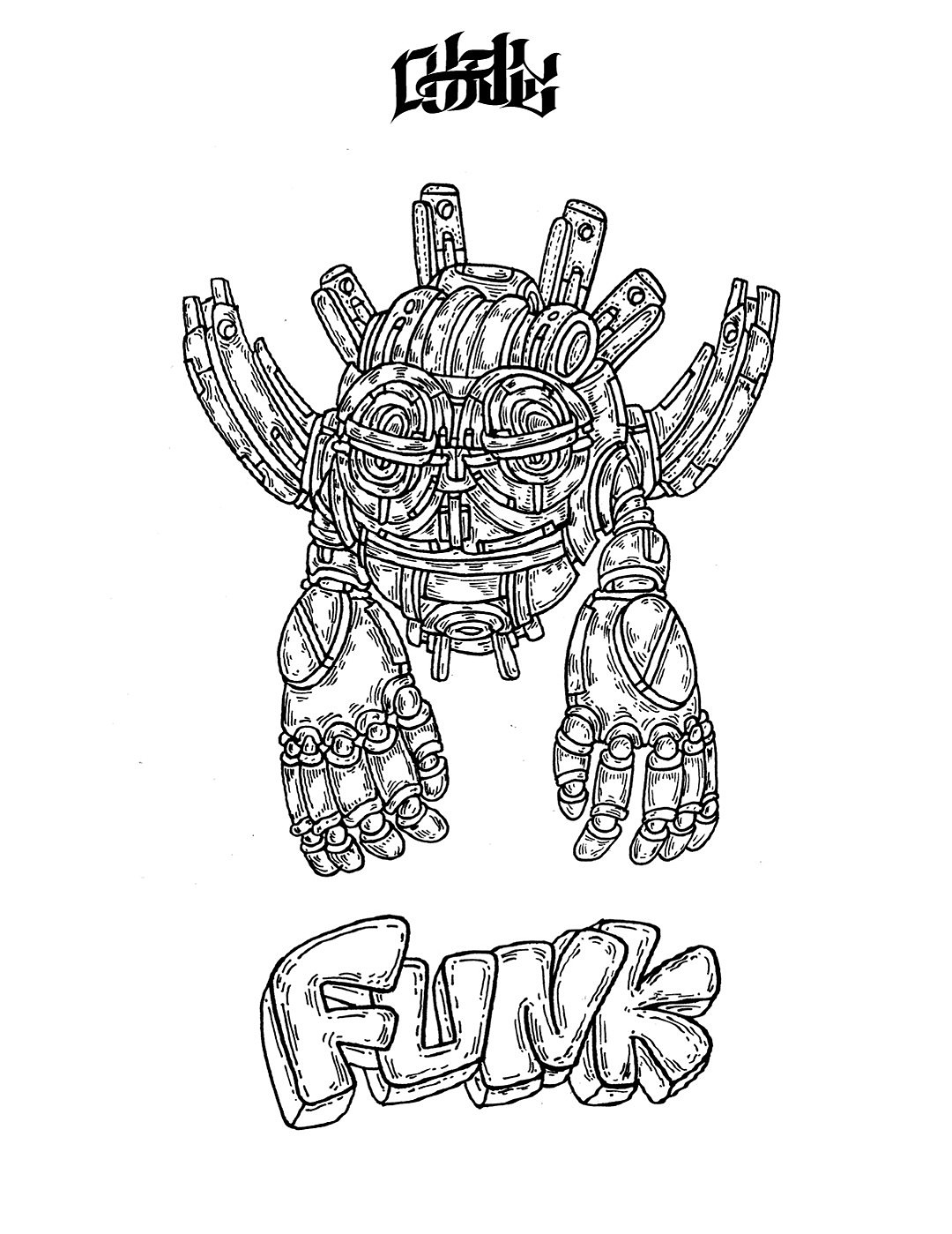 2018上半年黑白插画合集-蒸汽朋克风格插画