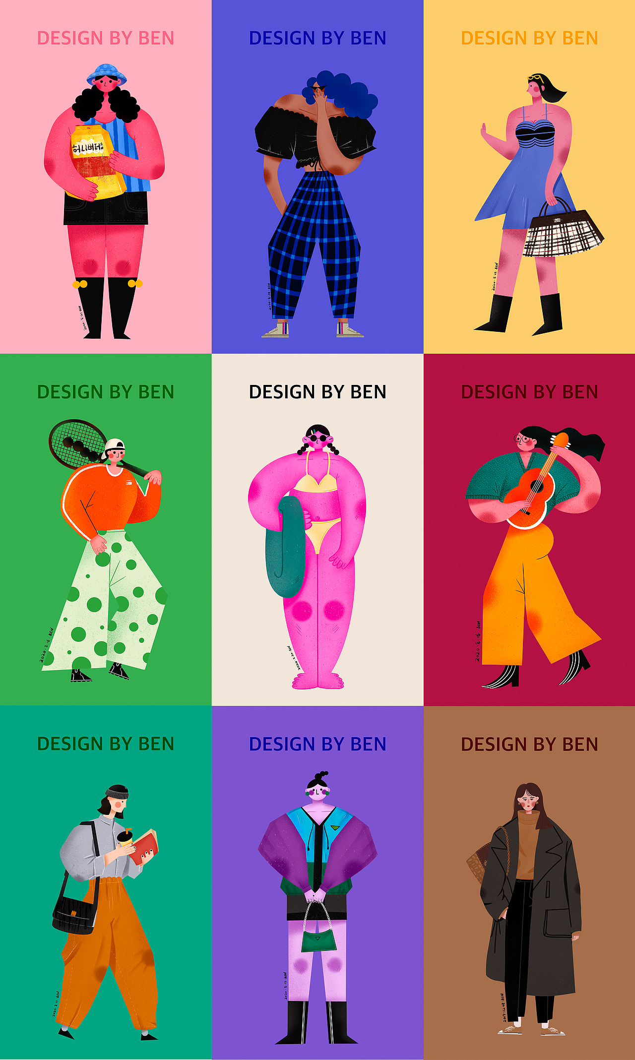 原创扁平插画人物-Cool girl（图ZMjIxODQwOTQ0） - 商业插画 - 站酷设计师一只本原创素材 - 站酷ZCOOL