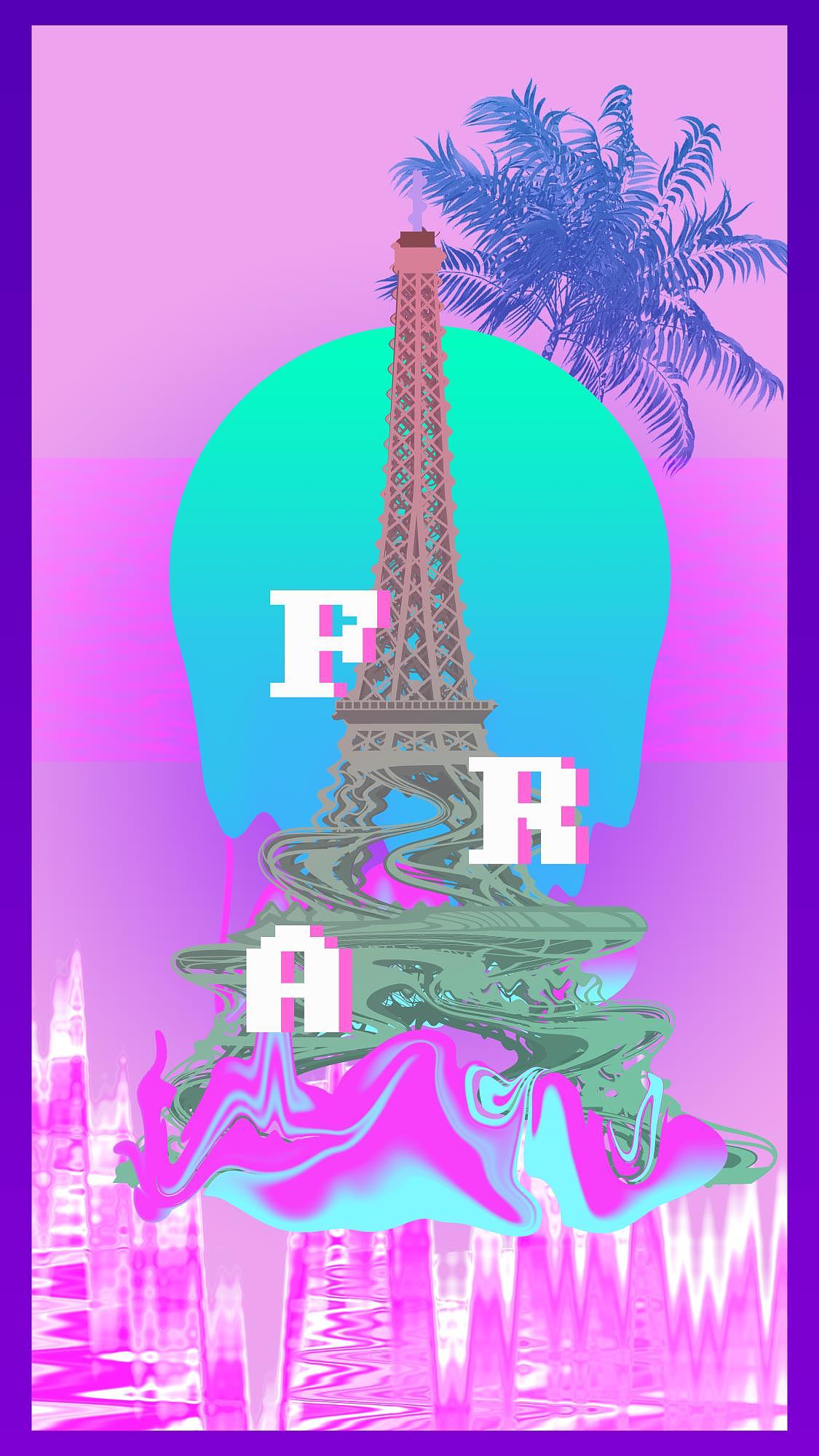 矢量蒸汽波插画