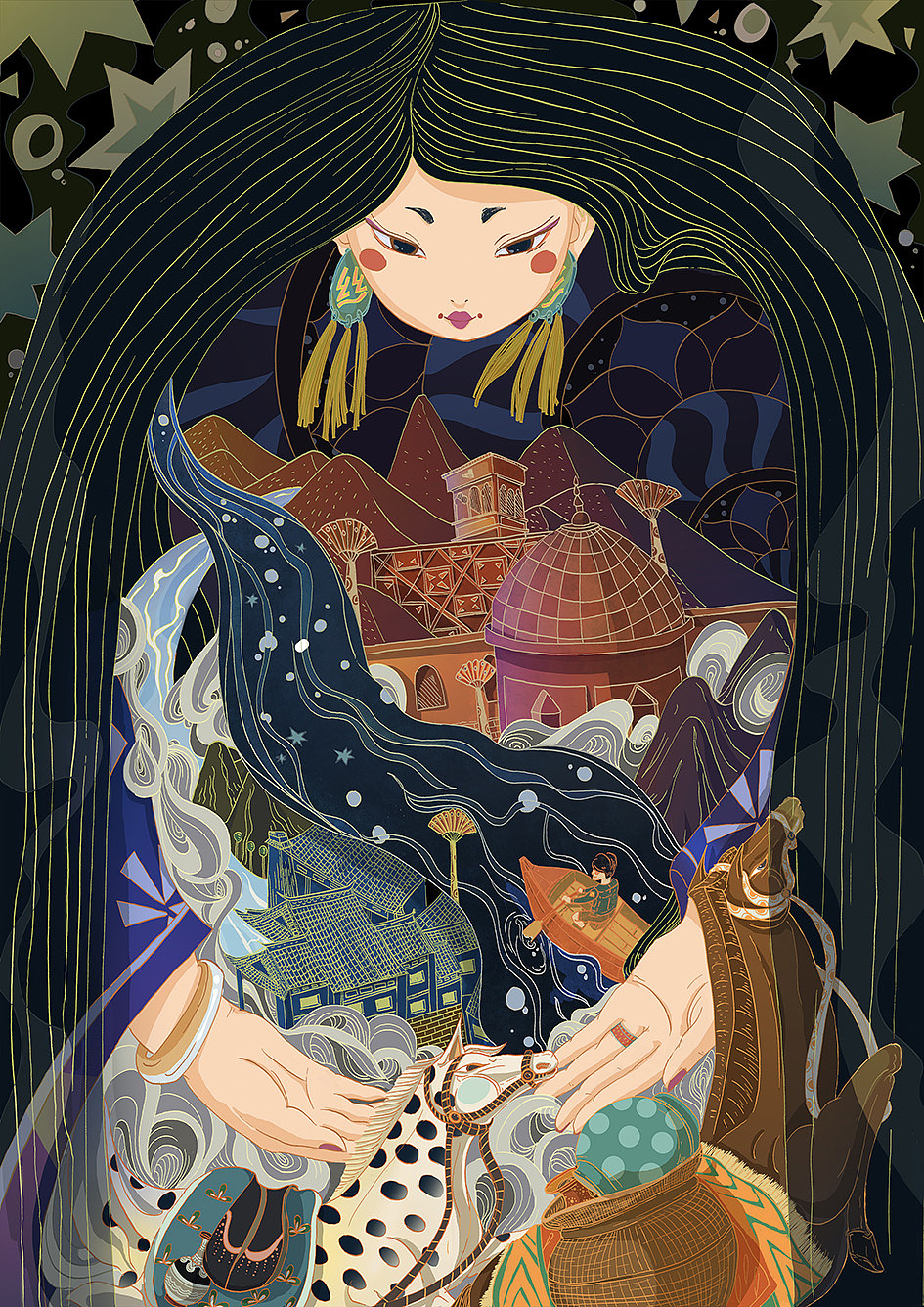 《丝绸之路-程》|插画|商业插画|禾六工作室_原创作品-站酷zcool