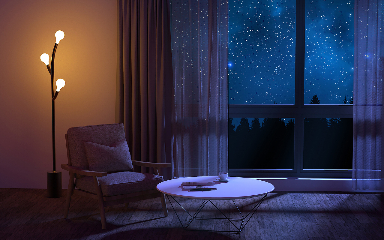 keyshot室内-夜晚灯光渲染