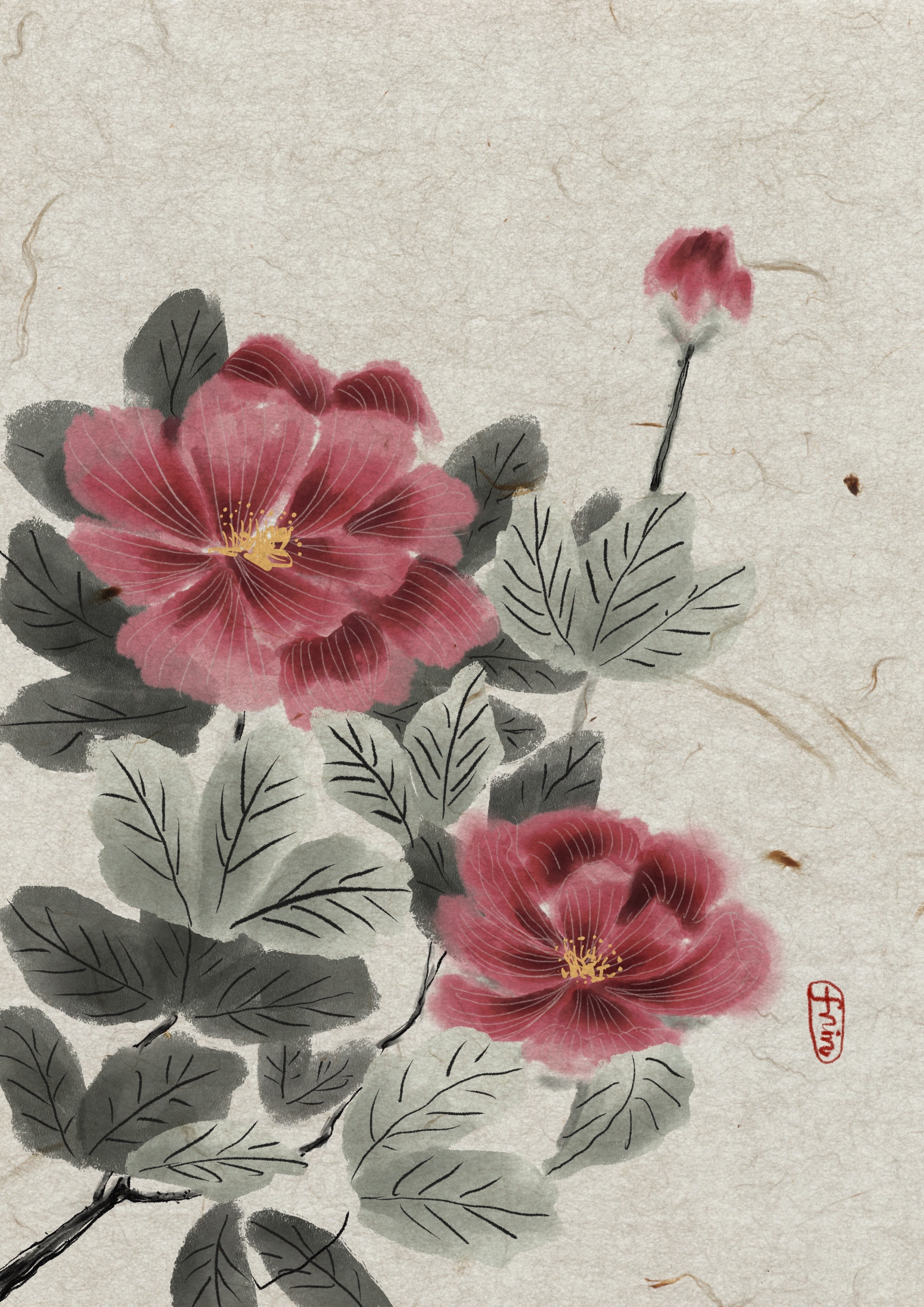 【2020 procreate新年插画】植物国画合集